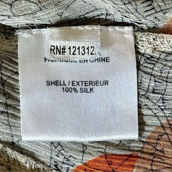 Gryphon New York Silk Gauze Vintage Leaf Print Blouse - Picture 6 of 7